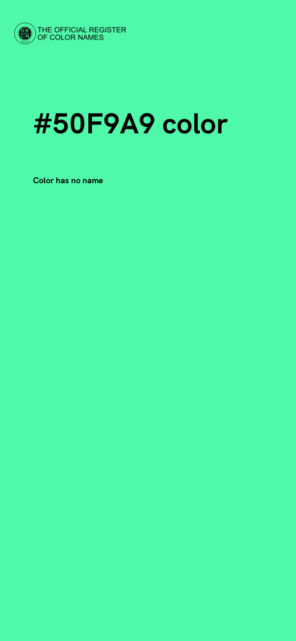 #50F9A9 color image