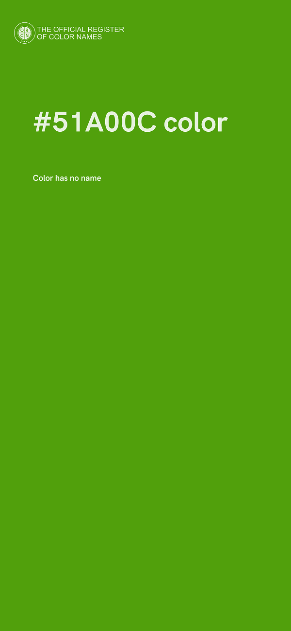 #51A00C color image