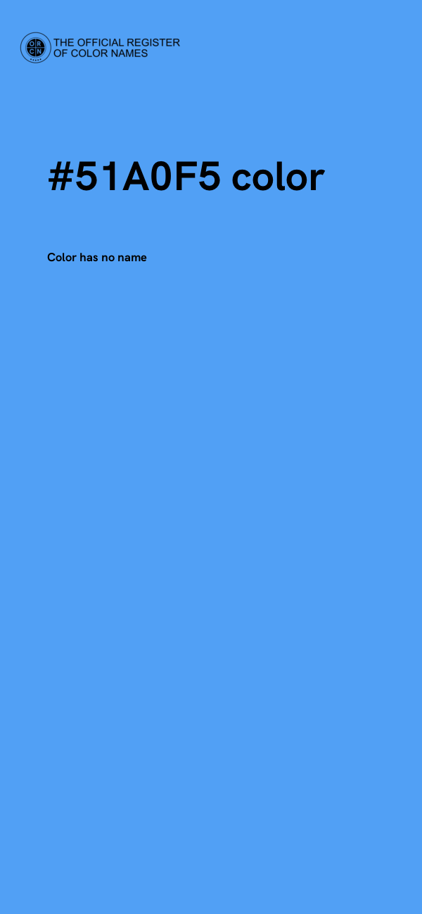 #51A0F5 color image