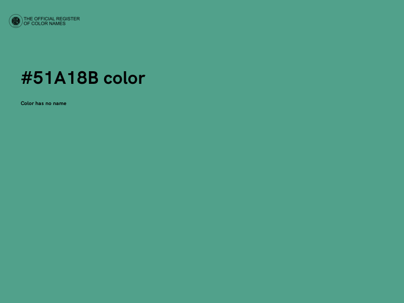 #51A18B color image