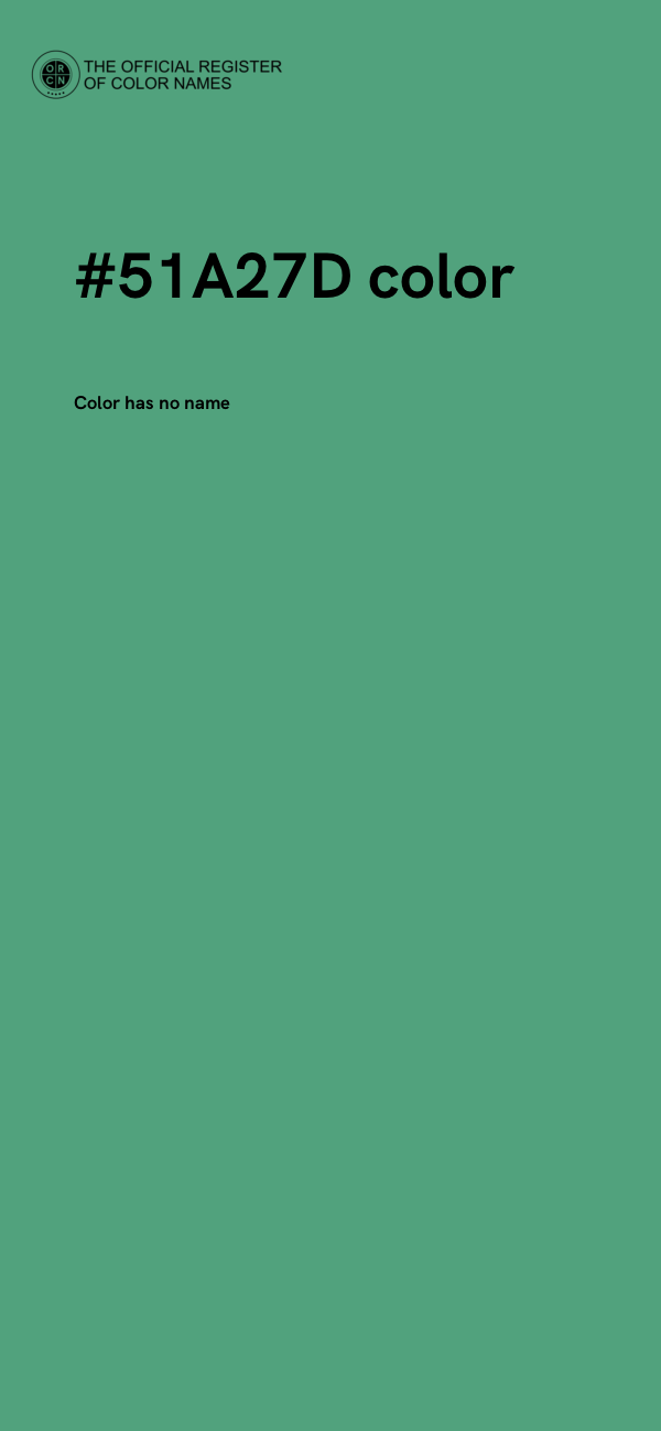 #51A27D color image