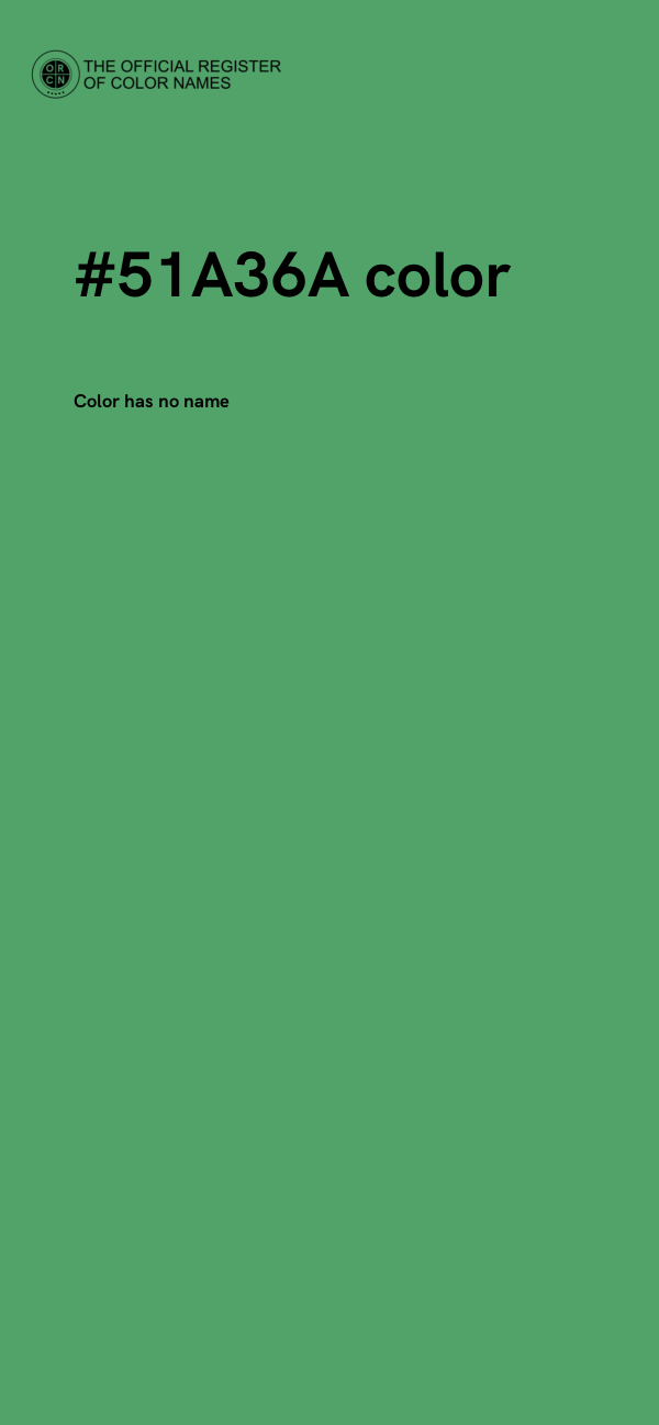 #51A36A color image