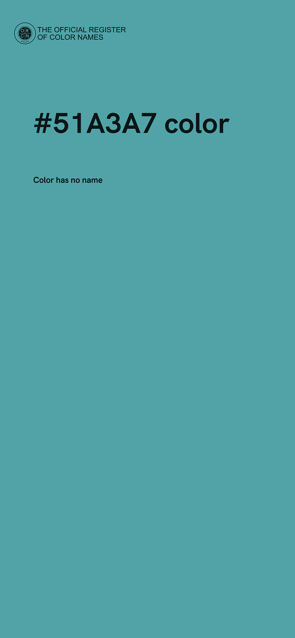 #51A3A7 color image