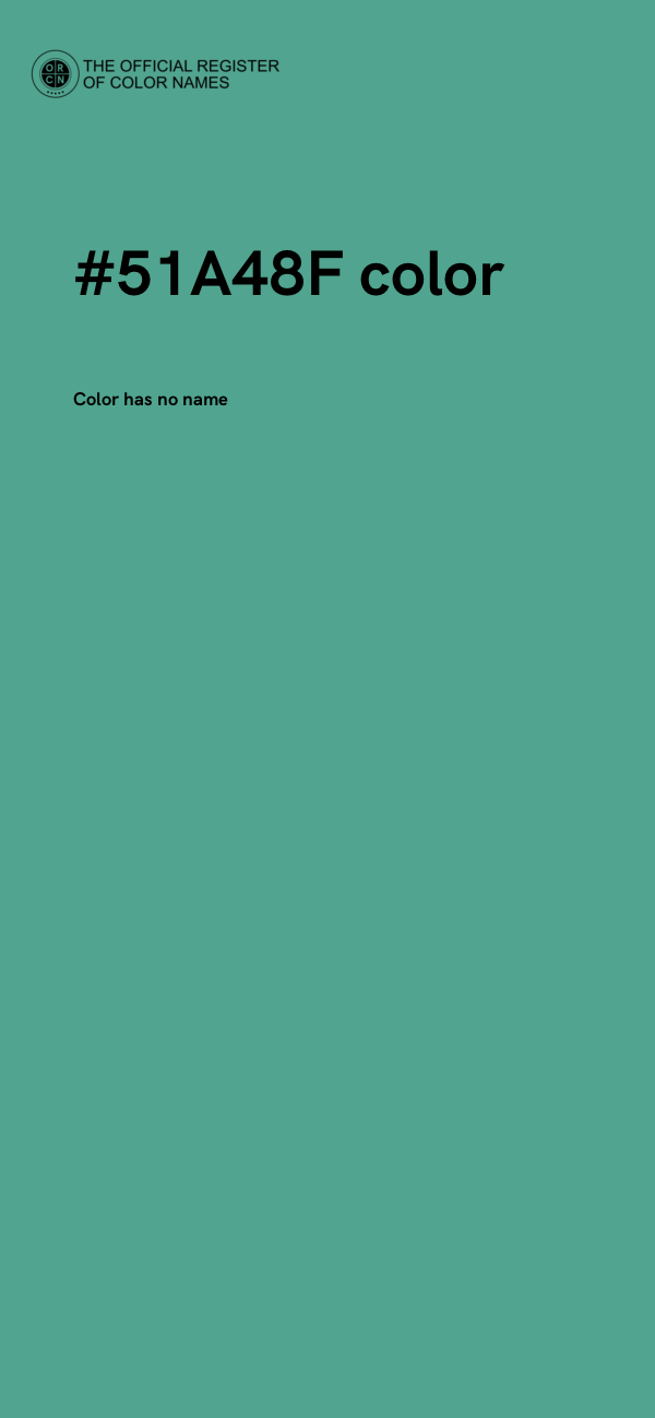 #51A48F color image