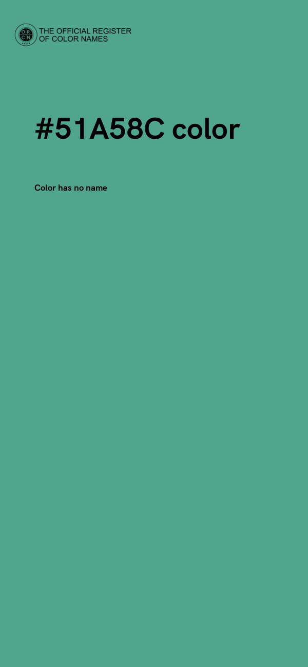 #51A58C color image