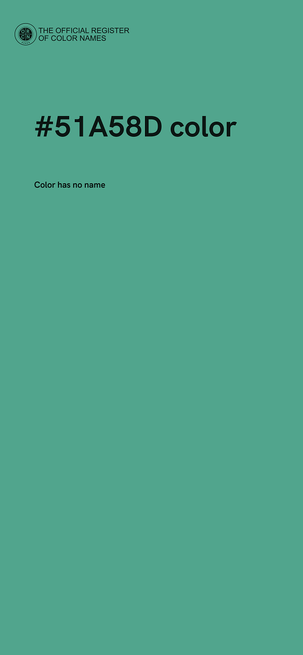 #51A58D color image