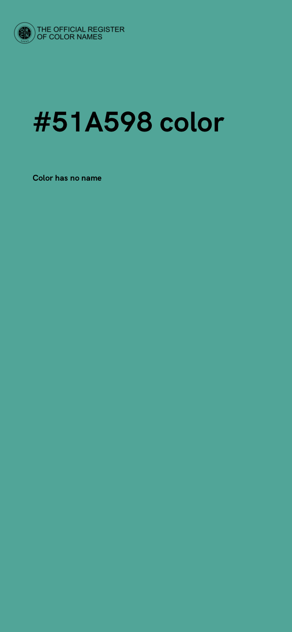 #51A598 color image
