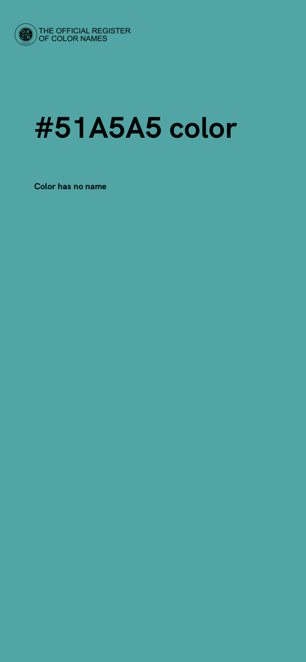 #51A5A5 color image