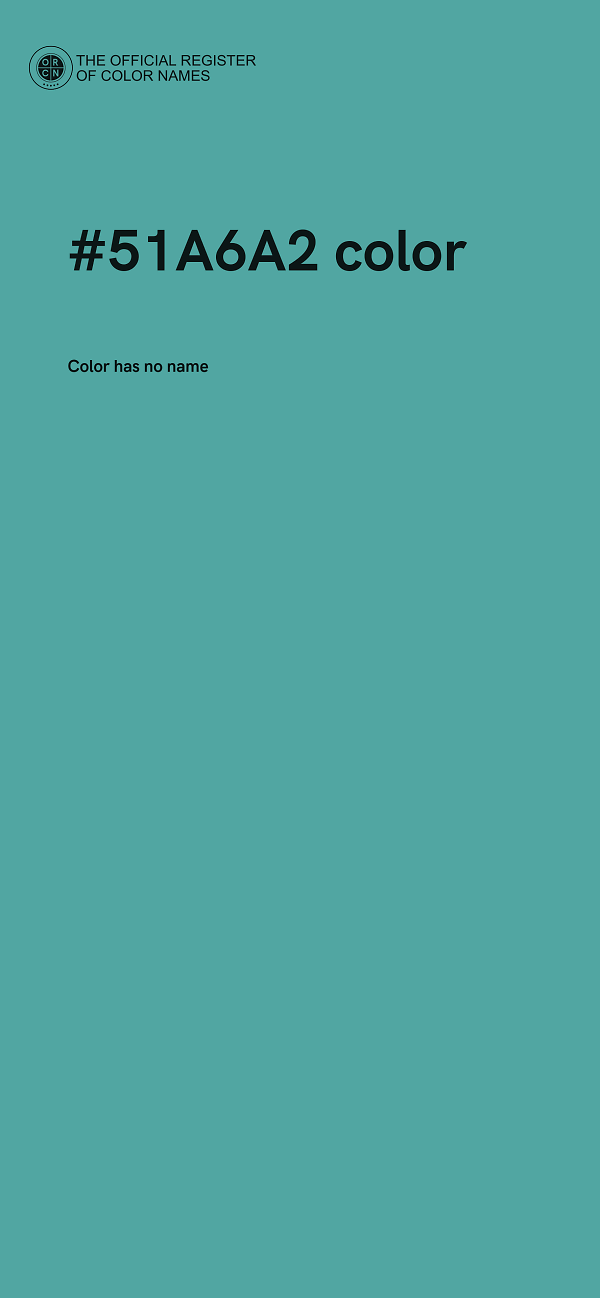 #51A6A2 color image