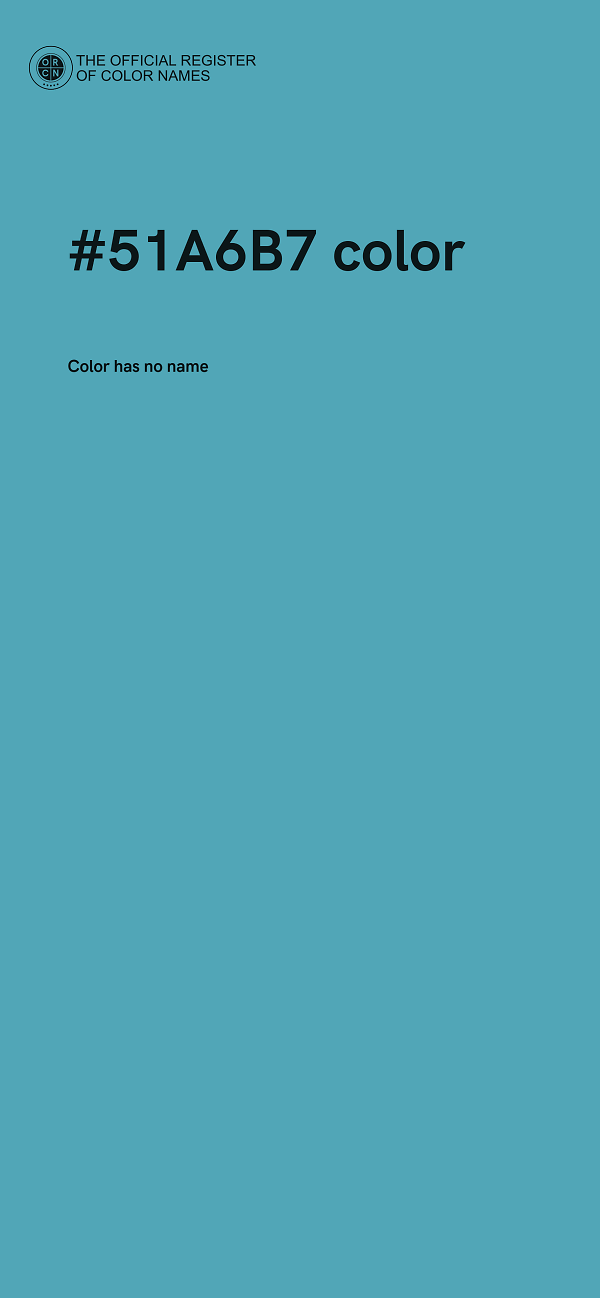 #51A6B7 color image