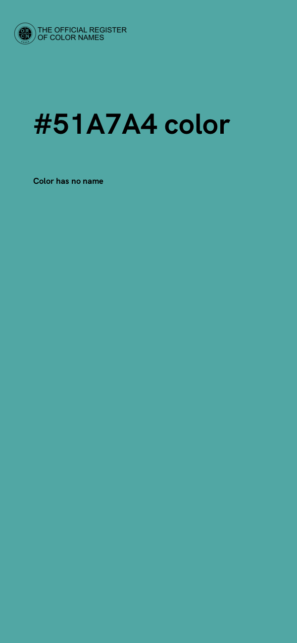 #51A7A4 color image