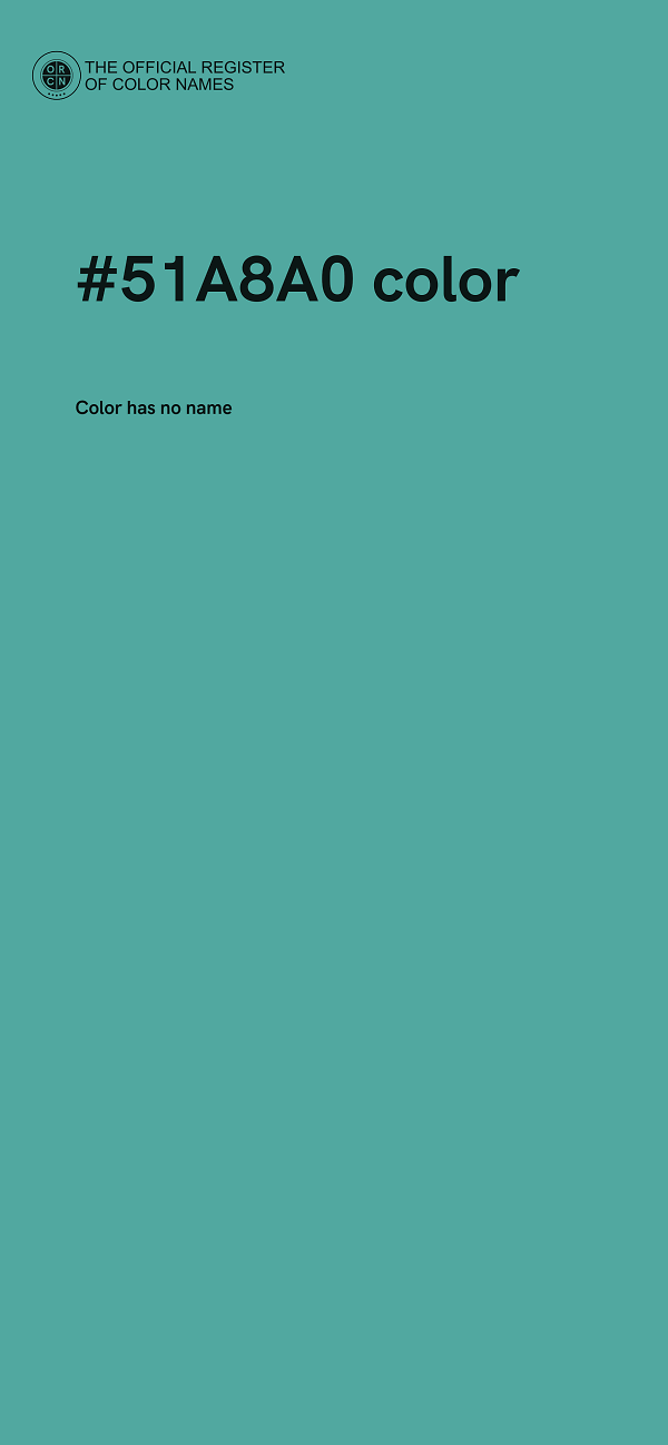 #51A8A0 color image