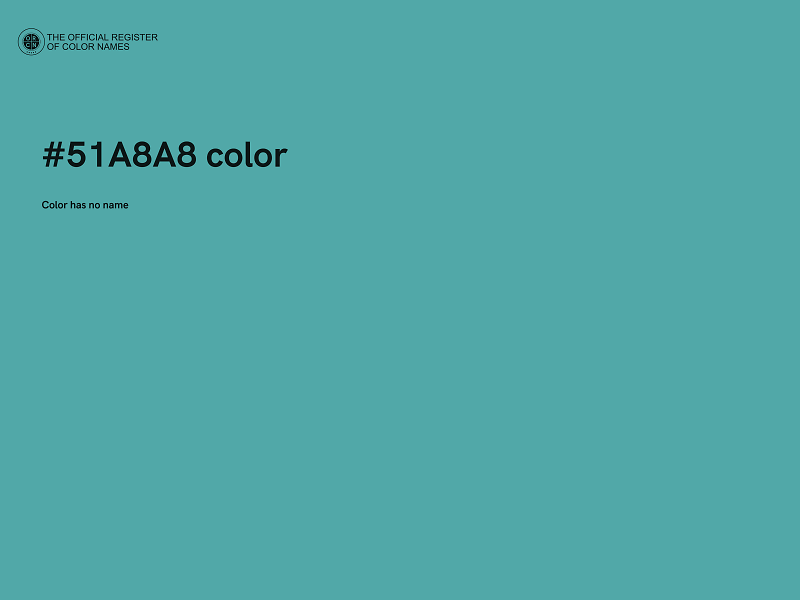 #51A8A8 color image