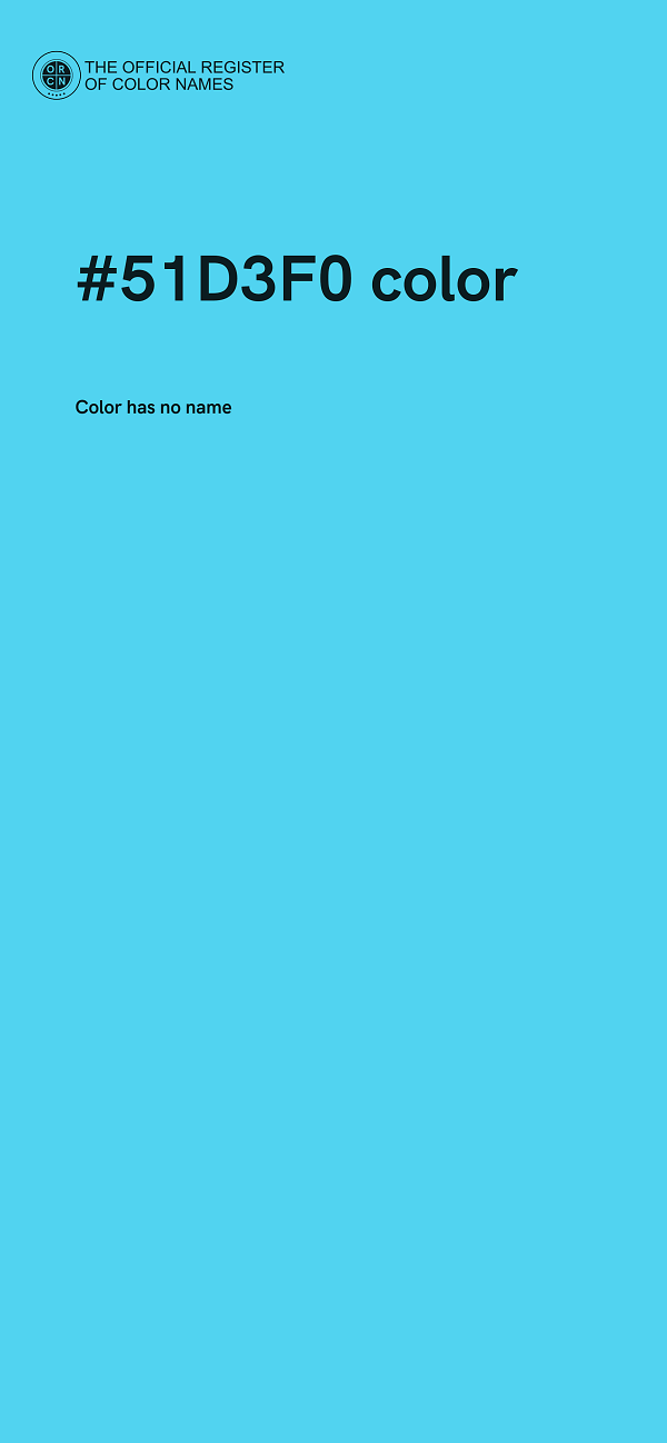 #51D3F0 color image