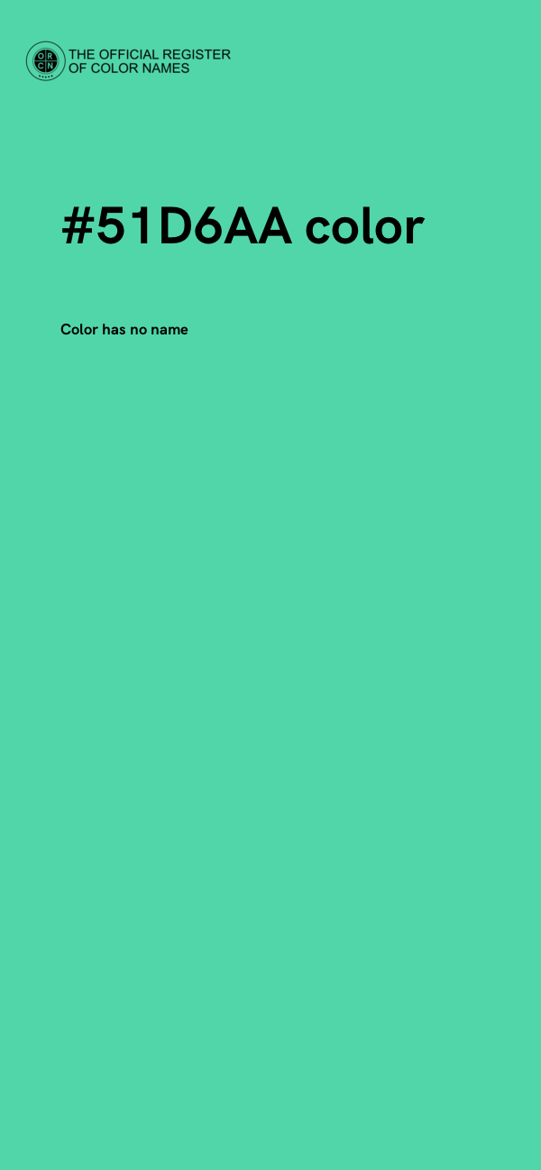 #51D6AA color image