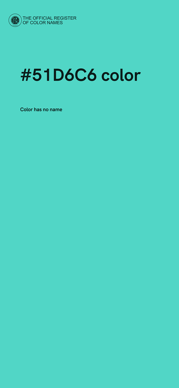 #51D6C6 color image