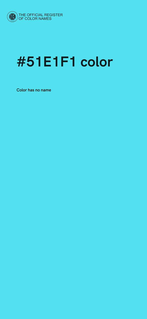 #51E1F1 color image