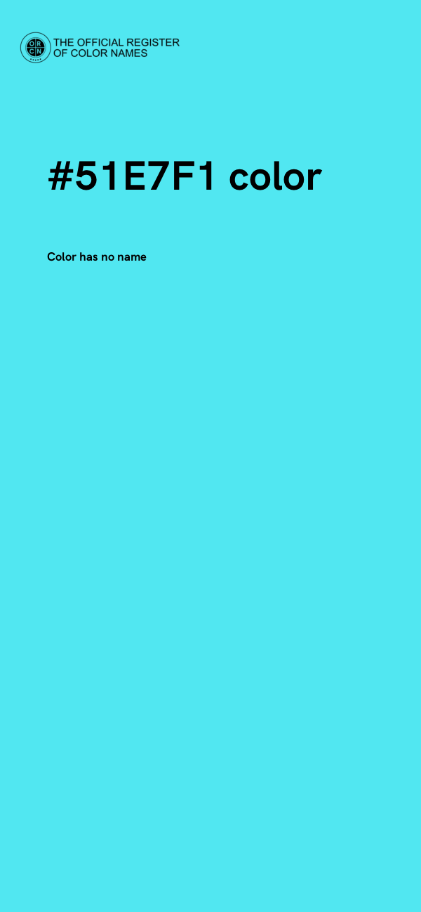#51E7F1 color image