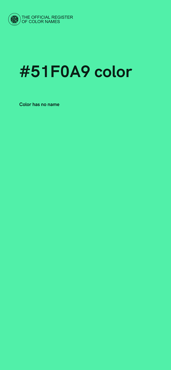 #51F0A9 color image