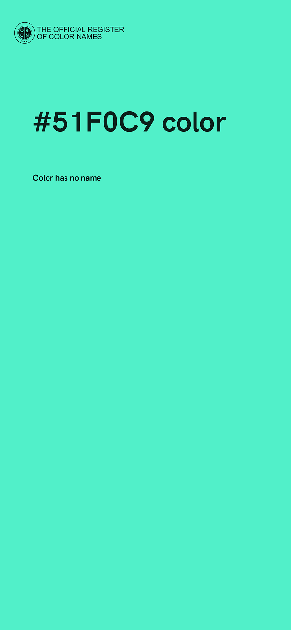 #51F0C9 color image