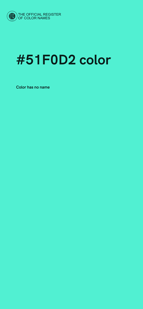 #51F0D2 color image