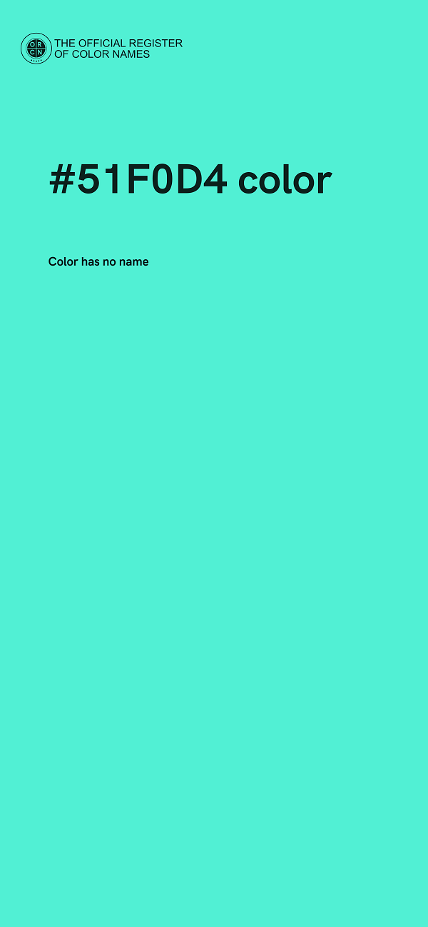 #51F0D4 color image