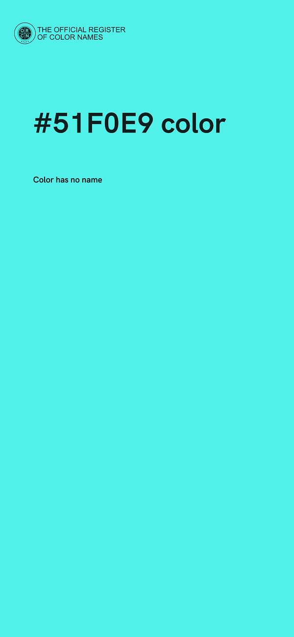 #51F0E9 color image