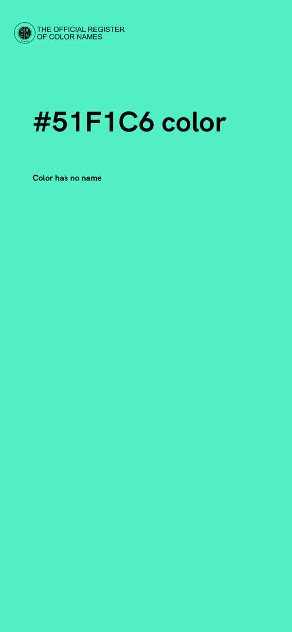 #51F1C6 color image