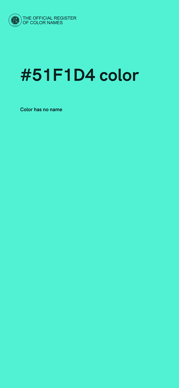 #51F1D4 color image