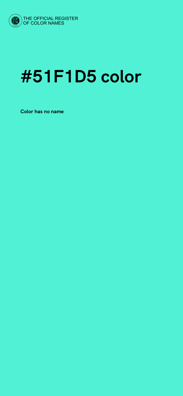 #51F1D5 color image