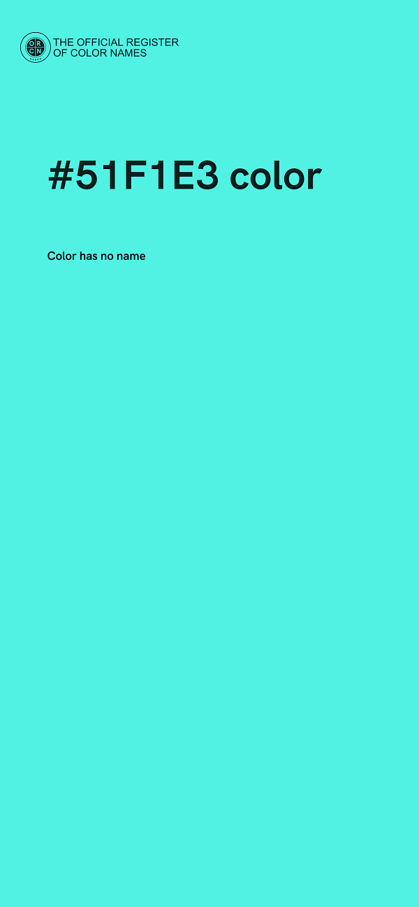 #51F1E3 color image