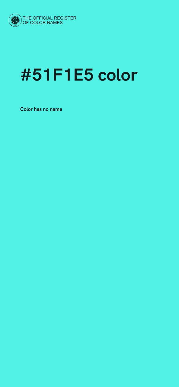 #51F1E5 color image