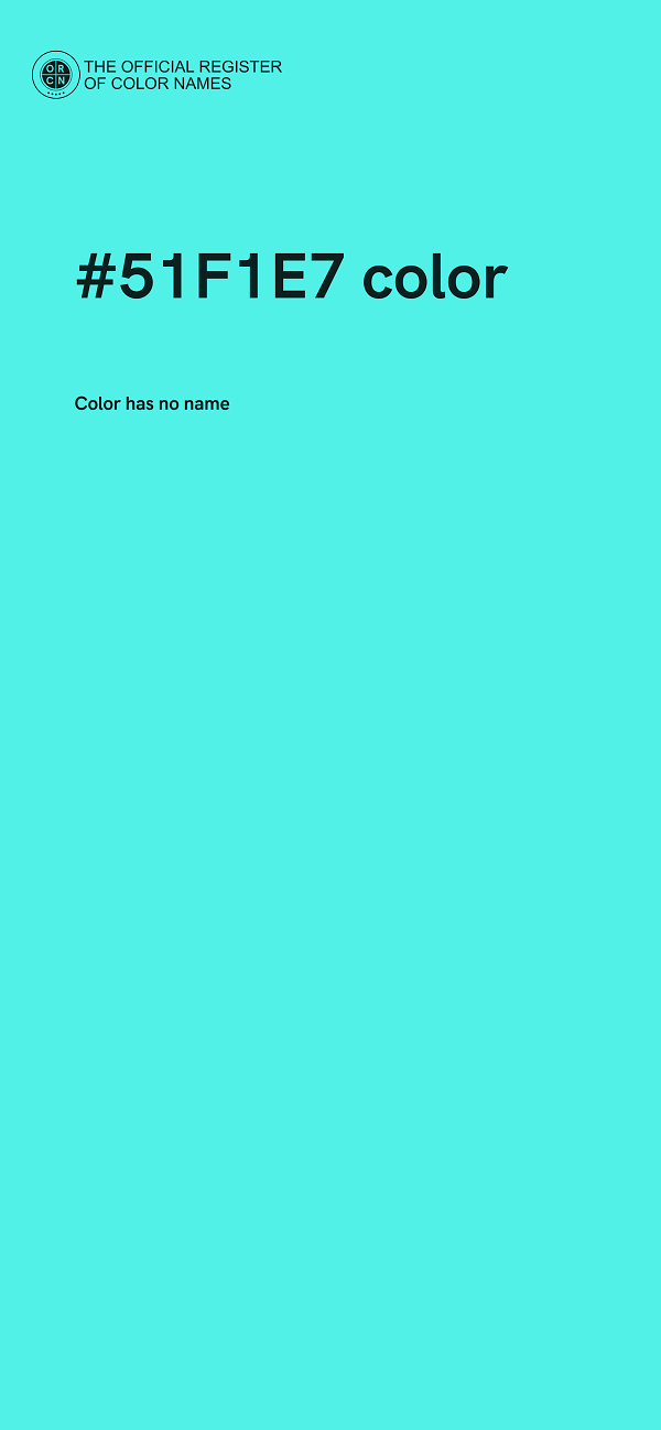 #51F1E7 color image