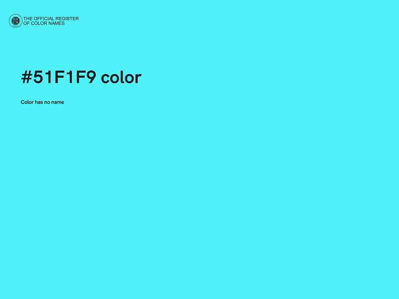 #51F1F9 color image