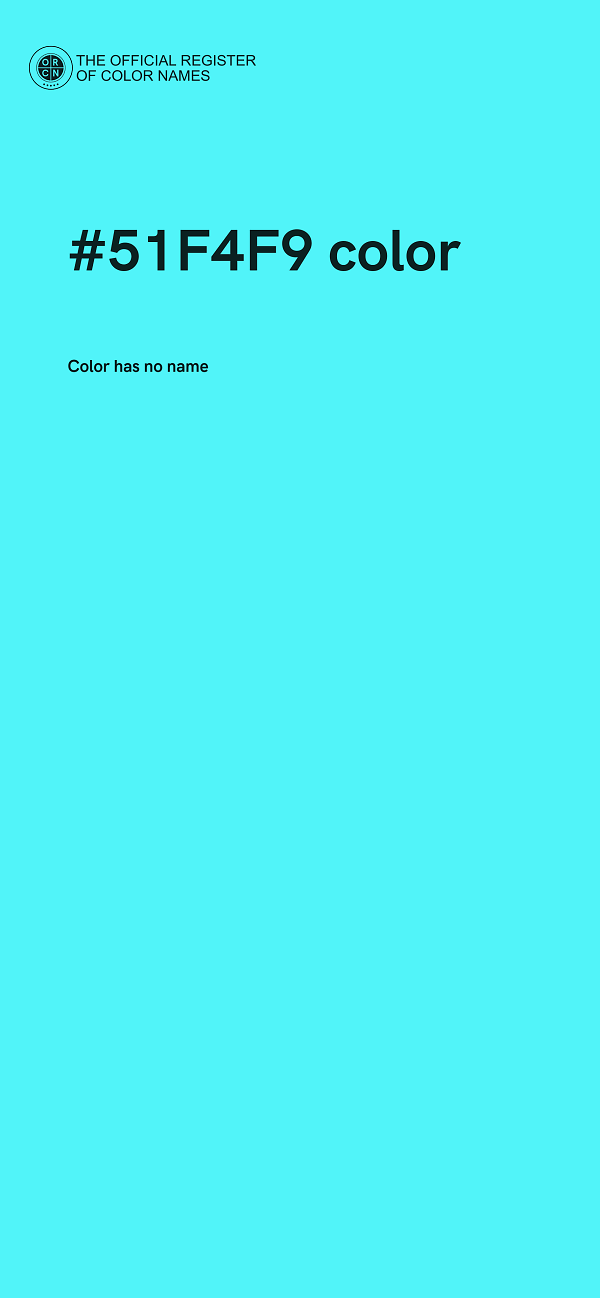 #51F4F9 color image