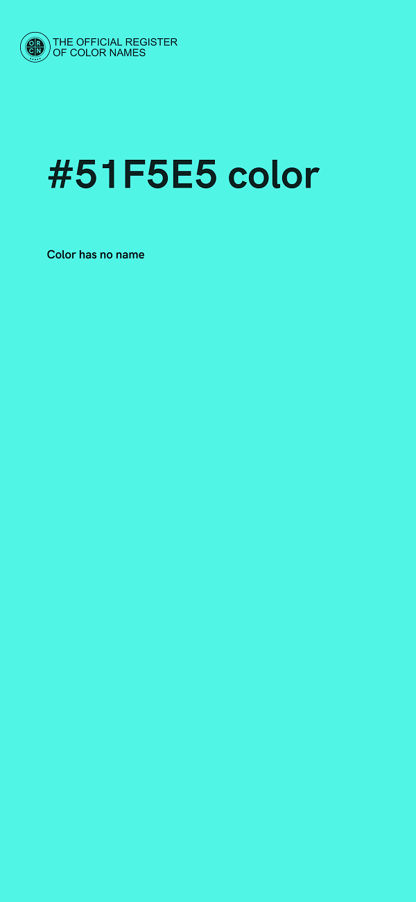 #51F5E5 color image