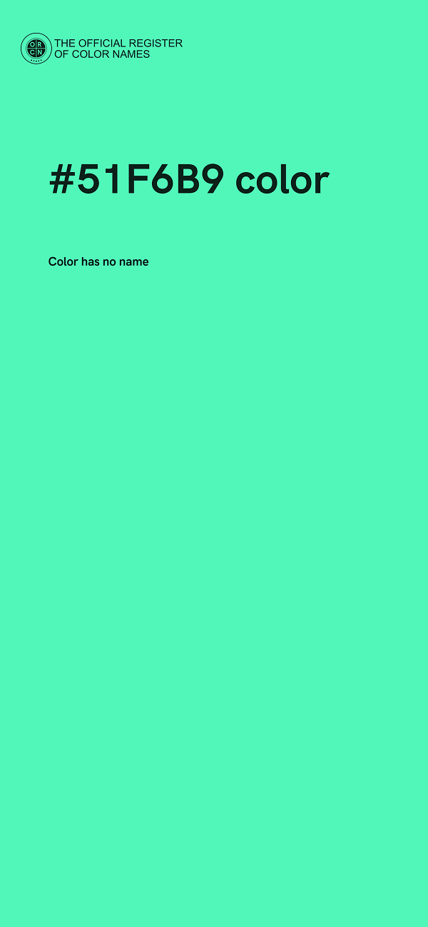 #51F6B9 color image