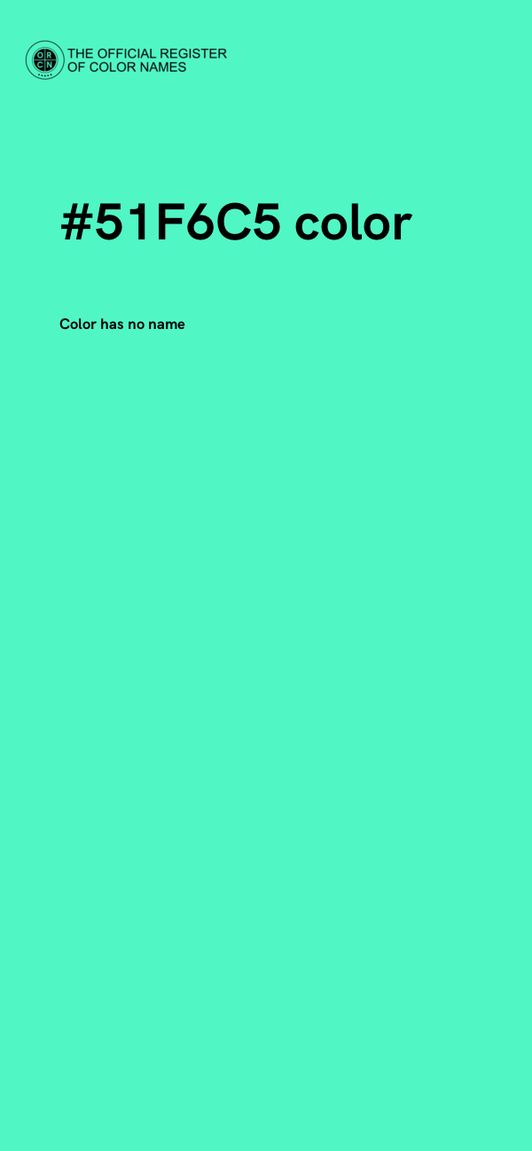 #51F6C5 color image