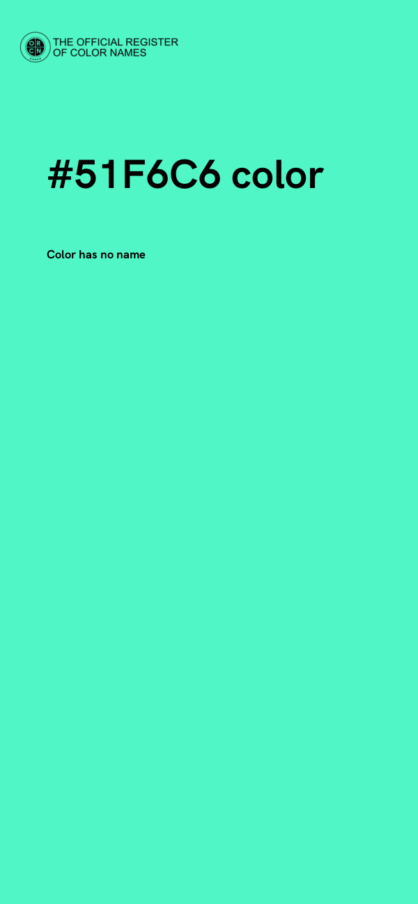 #51F6C6 color image