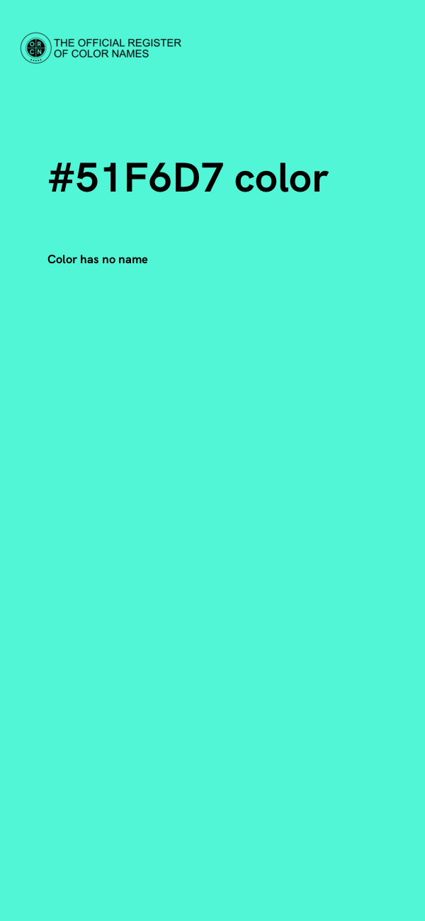 #51F6D7 color image