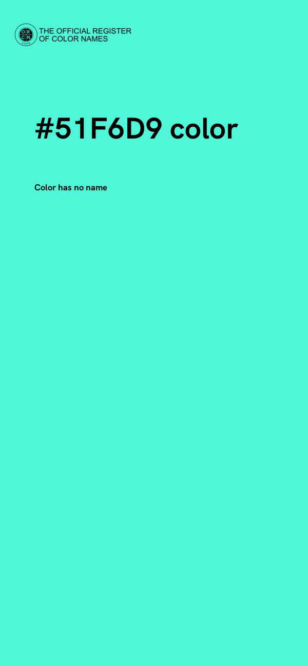 #51F6D9 color image