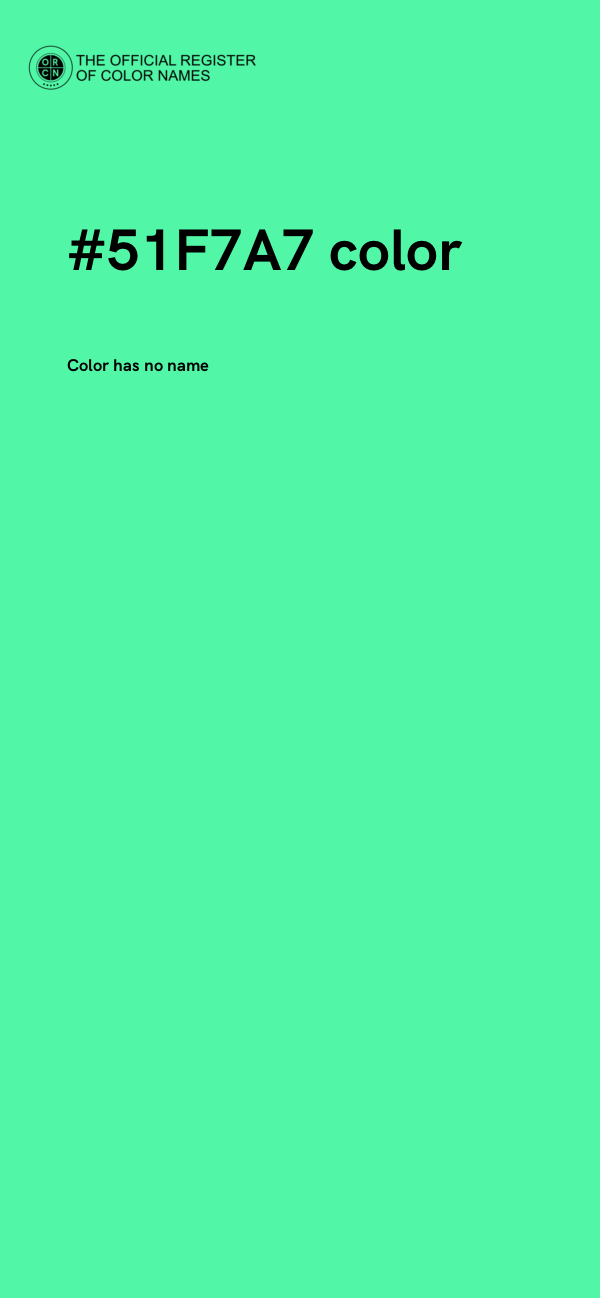 #51F7A7 color image
