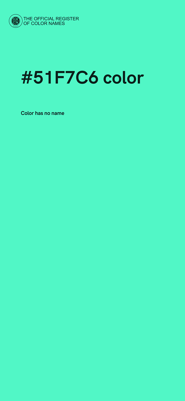#51F7C6 color image