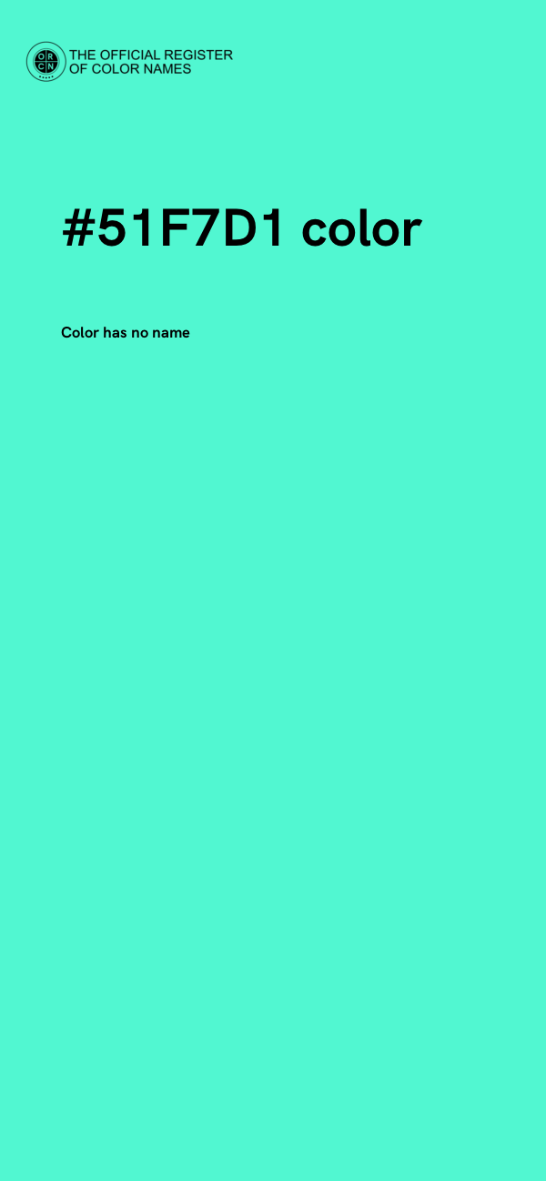 #51F7D1 color image