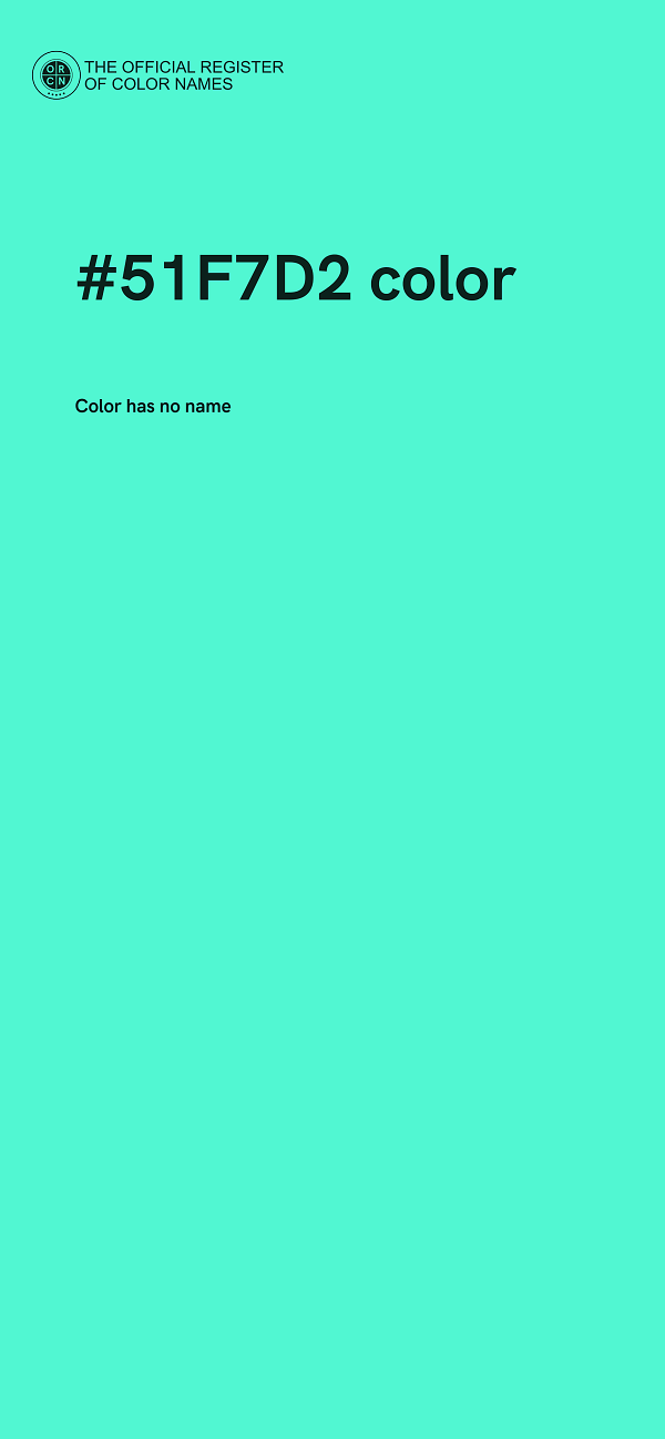 #51F7D2 color image