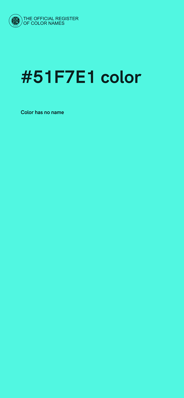 #51F7E1 color image