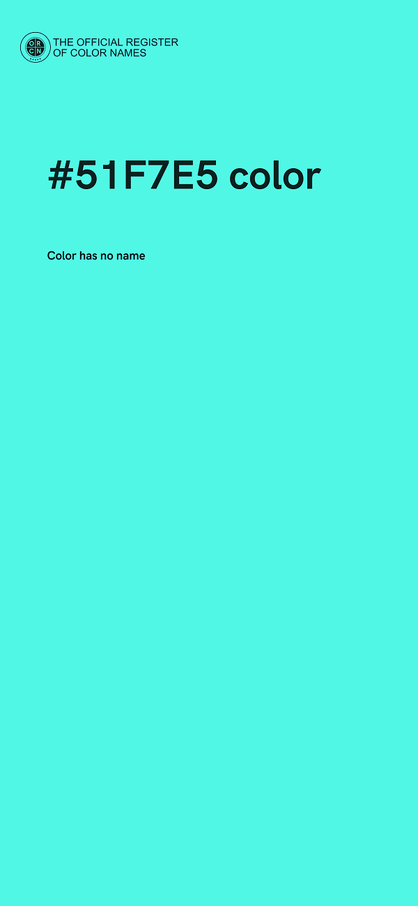 #51F7E5 color image