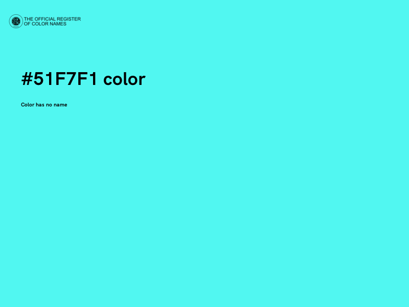 #51F7F1 color image
