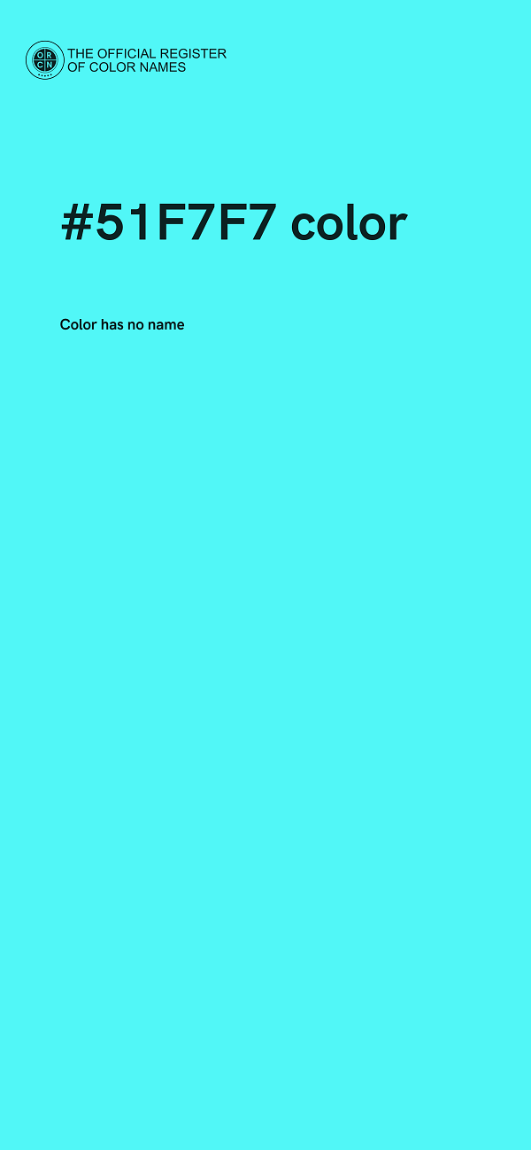 #51F7F7 color image