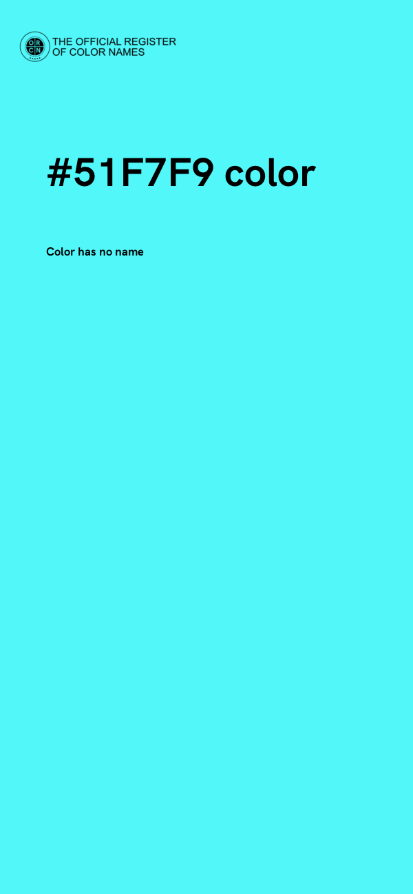#51F7F9 color image
